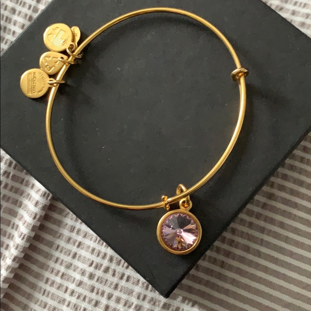 authentic alex & ani light amethyst gold bracelet
